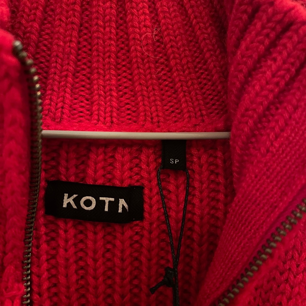 KOTN Cable Zip Sweater New with Tags - Picture 5 of 7